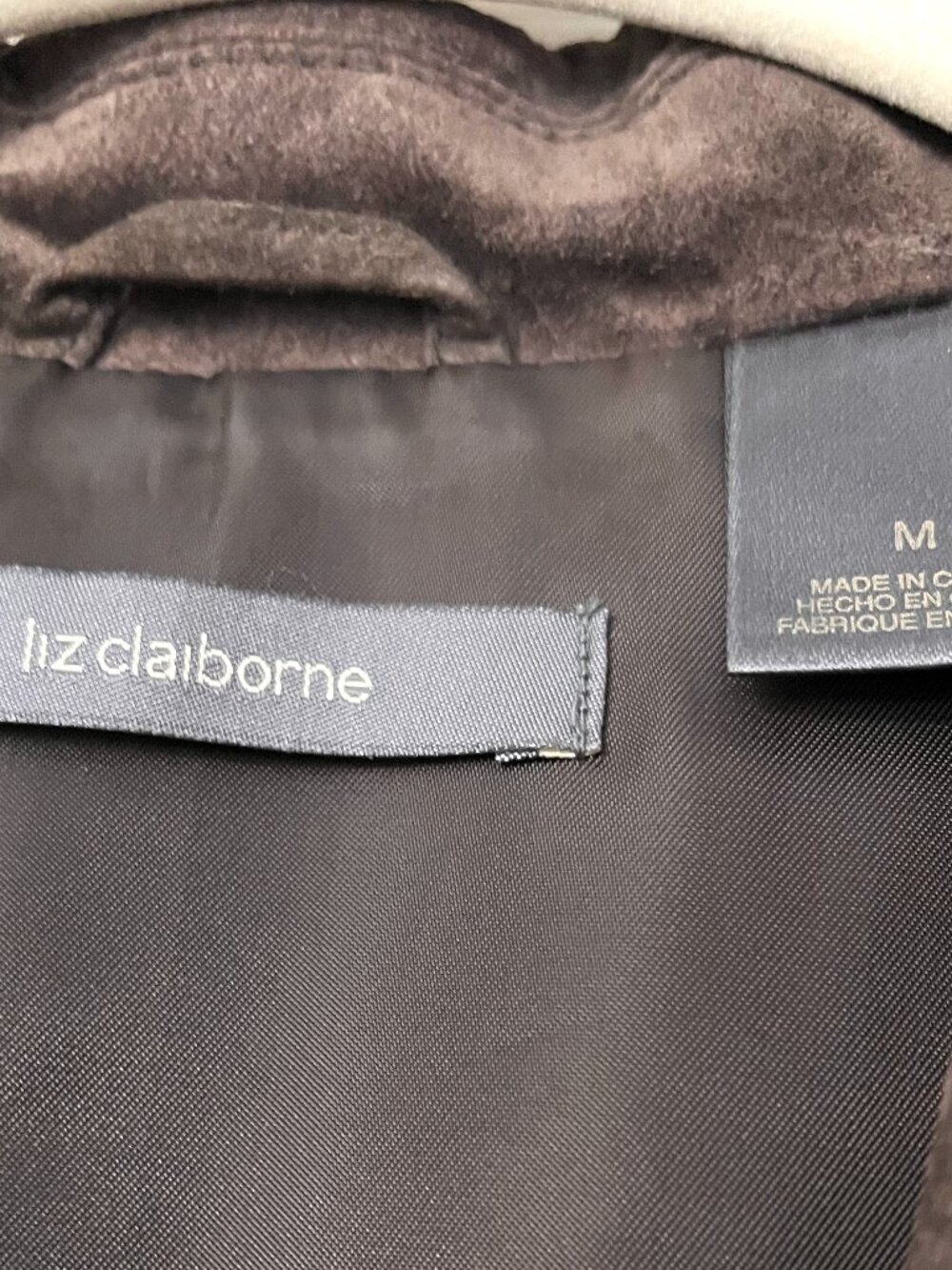 Liz Claiborne chocolate brown suede blazer for women in size M. - Picture 2 of 6